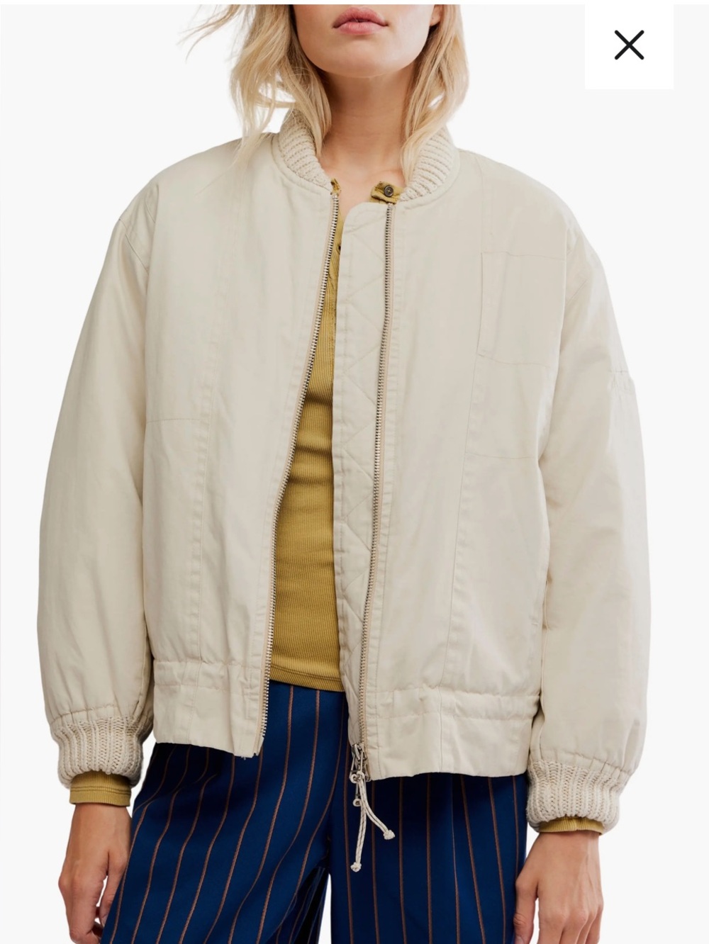Jax Bomber Jacket SZ  Extra Large
Free People NWT Color: Almond Flour
